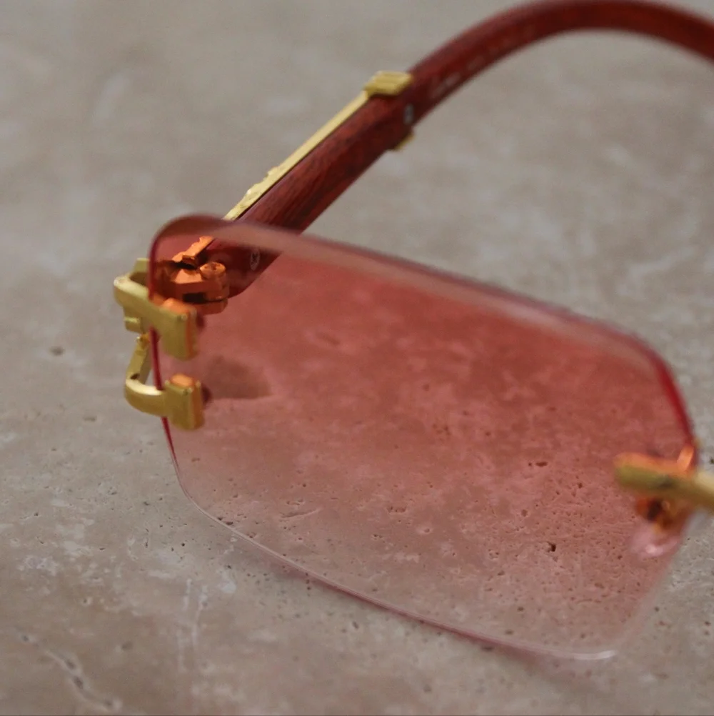 Cartier Rimless Redish Pink Gradient Sunglasses - Picture 5 of 13